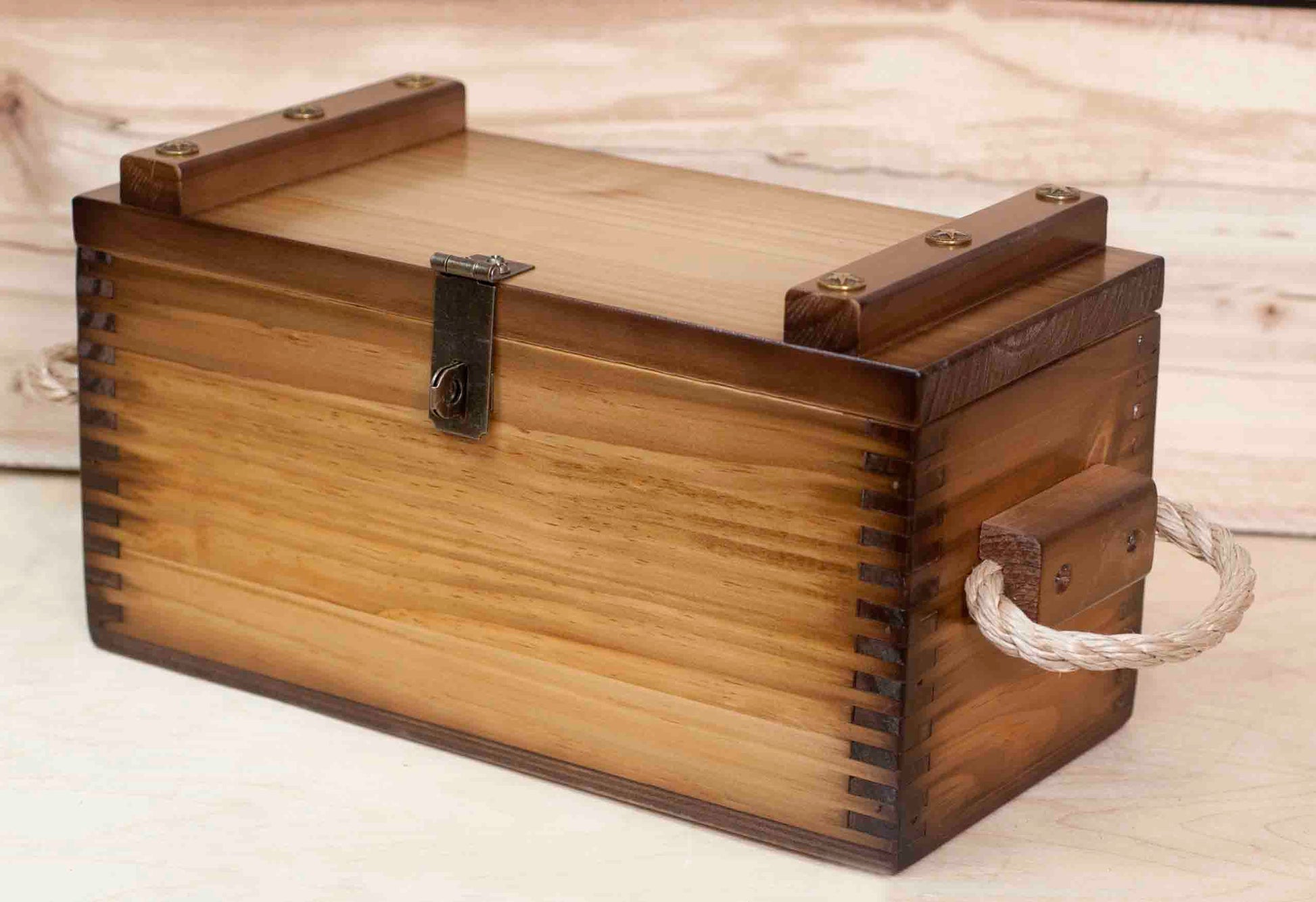 Wooden Trinket Box Hinged Small Keepsake Jewelry Treasure 